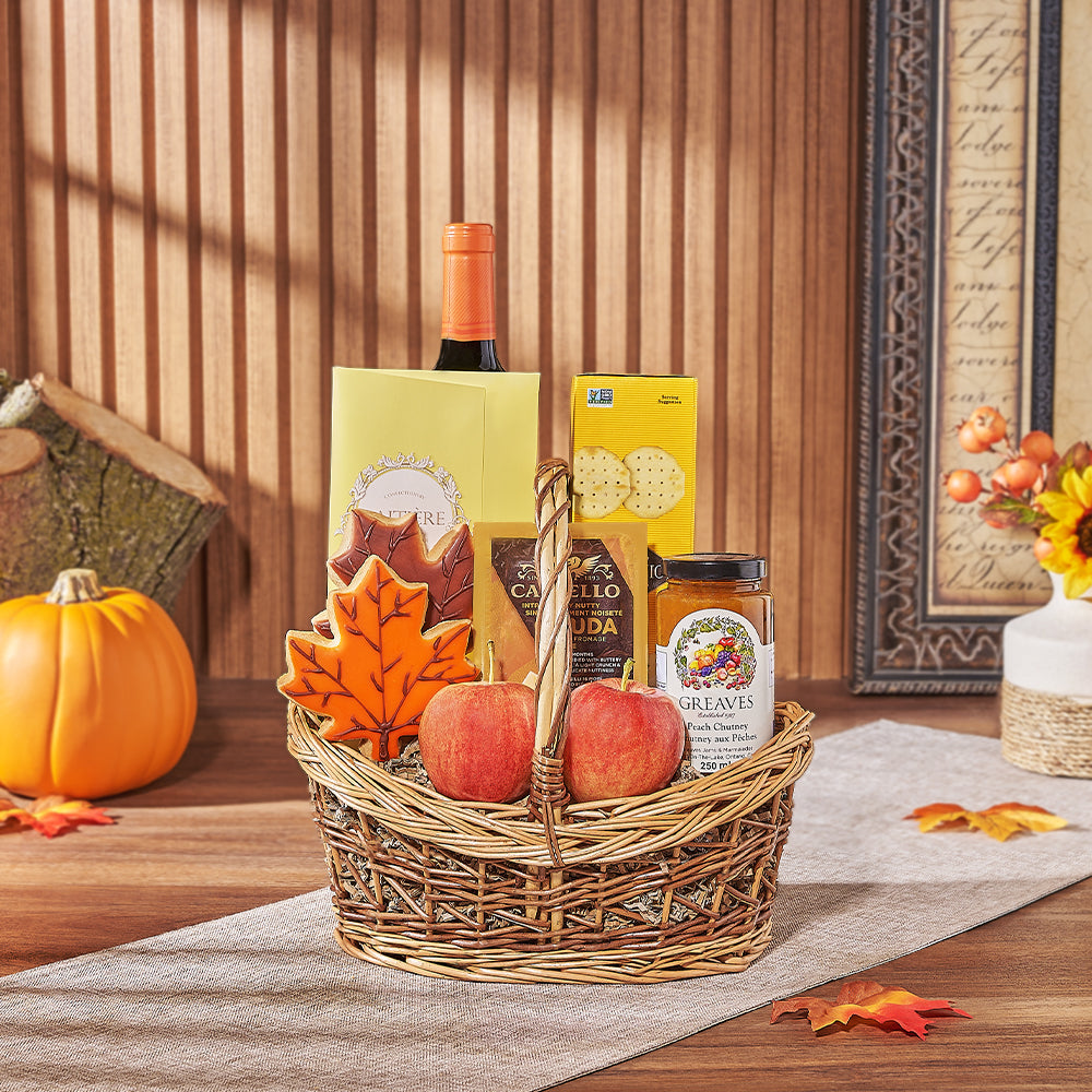 Thanksgiving Fruit &amp; Wine Basket, wine gift, wine, fruit gift, fruit, cookie gift, cookie, thanksgiving gift, thanksgiving, Ottawa delivery