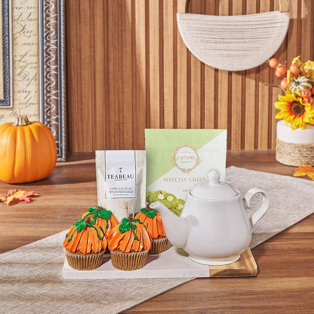 The Great Pumpkin Cupcake & Tea Gift, cupcake gift, cupcake, tea gift, tea, Thanksgiving gift, thanksgiving, Ottawa delivery