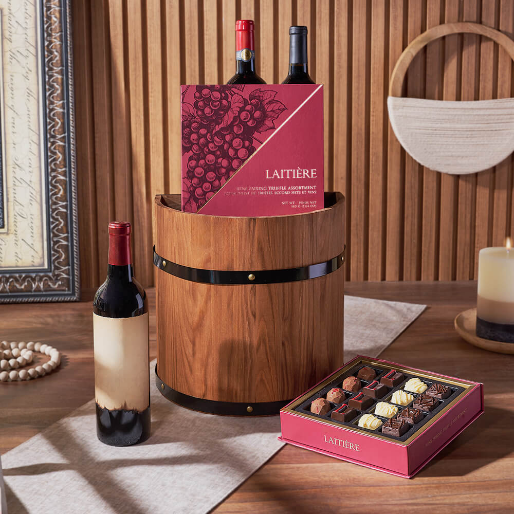 The Wine and Chocolate Collection Gift Basket, wine gift, wine, wine trio gift, wine trio, chocolate gift, chocolate, Ottawa delivery