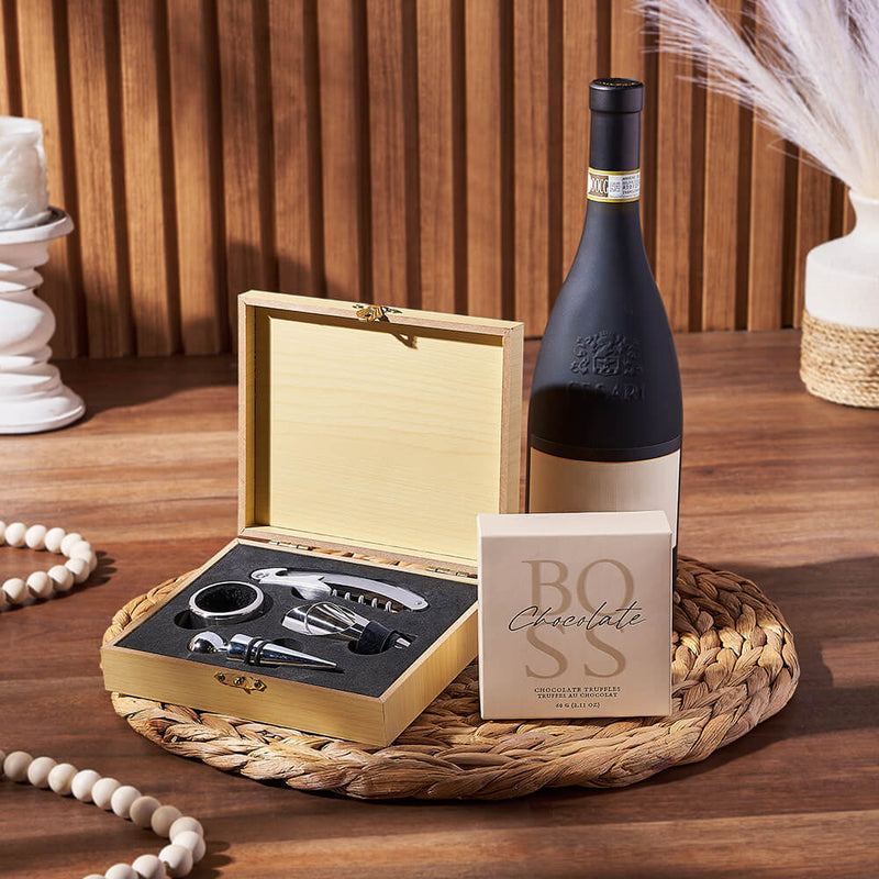 Uptown Wine & Truffles Basket, wine gift, wine, chocolate gift, chocolate, Ottawa delivery