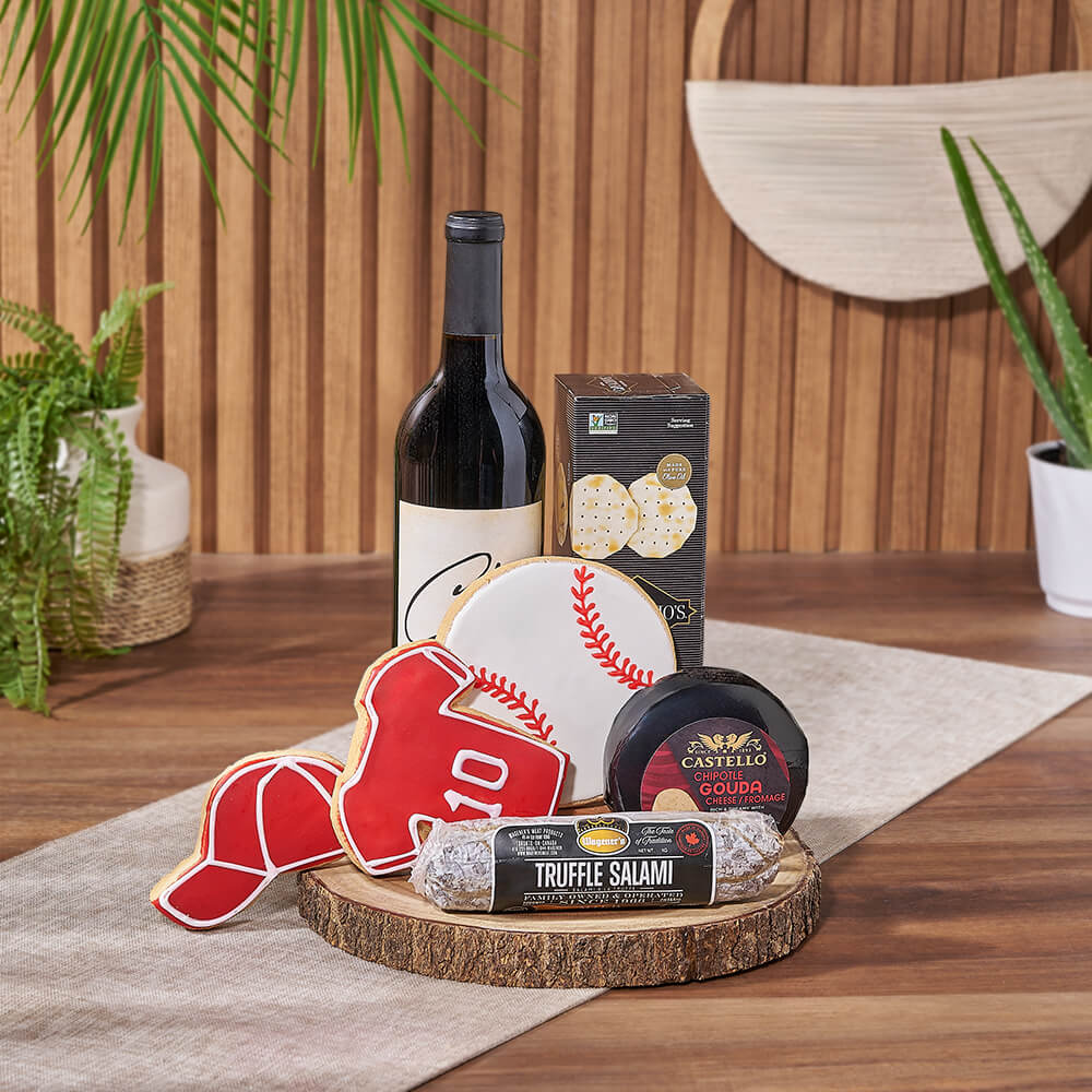 Wine &amp; Baseball Cookie Gift, wine gift, wine, baseball gift, baseball, sports gift, sports, Ottawa delivery