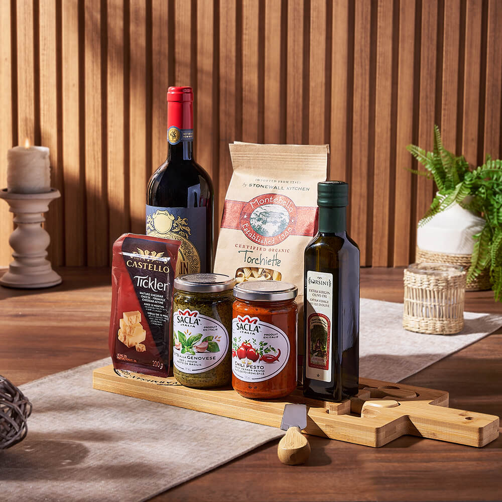 Wine &amp; Pasta Gift Set, wine gift, wine, pasta gift, pasta, gourmet gift, gourmet, cheese gift, cheese, Ottawa delivery