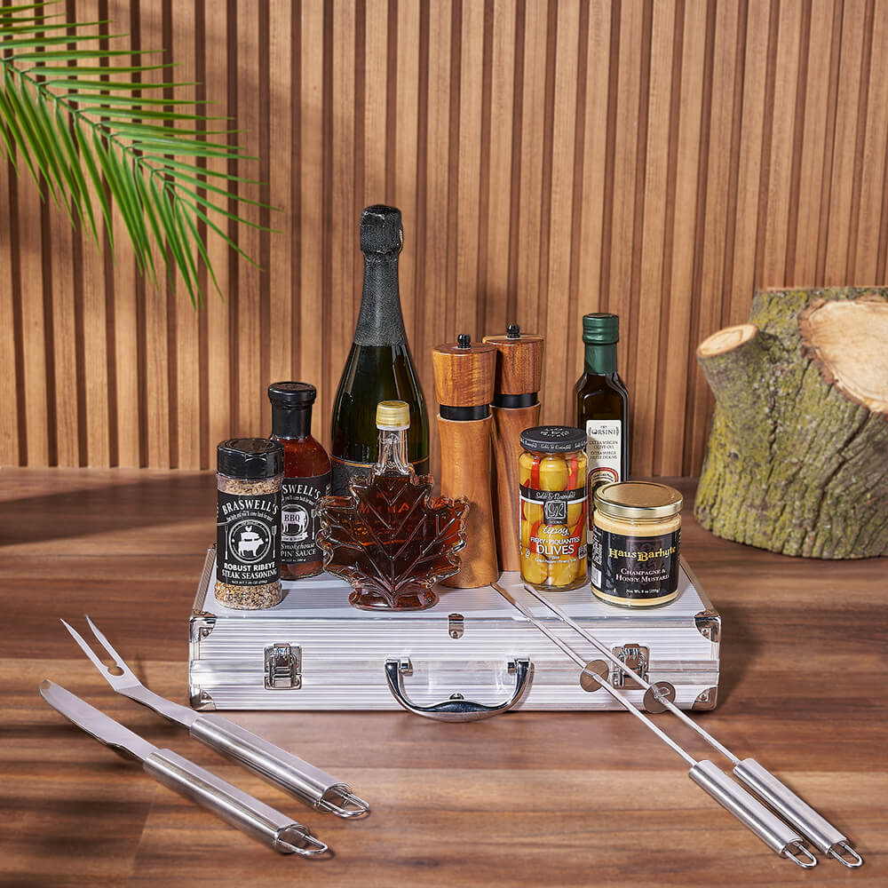 Sparkling Wine with BBQ Feast Gift – how the gift is presented
