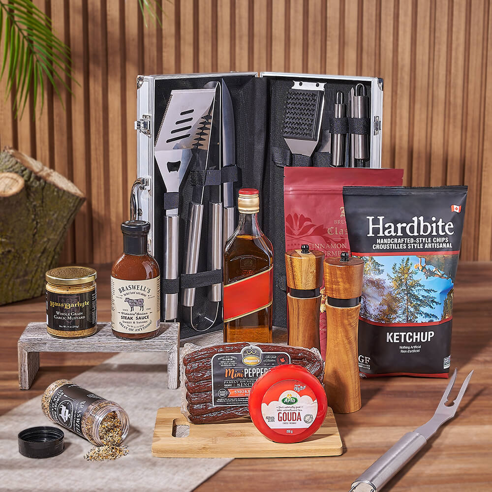 BBQ Grill Toolkit with Premium Whiskey Gift – how the gift is presented