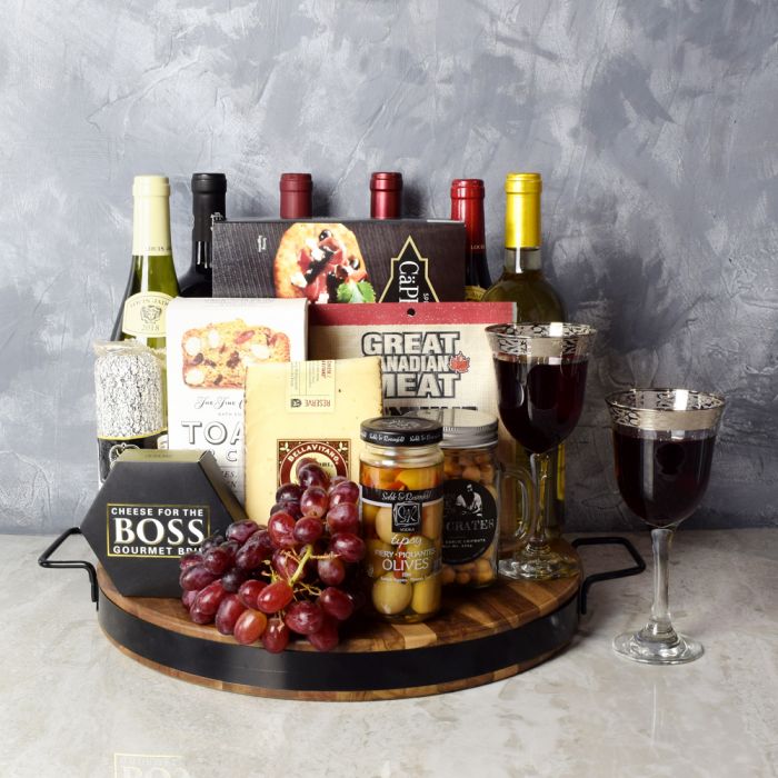 Beaconsfield Deluxe Wine Crate from Ottawa Baskets - Wine Gift Crate - Ottawa Delivery.