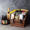 "Game Day Craft Beer Basket" A bottle of Beers with Chips, Butter, Caramel, and Chocolate in a Basket from Ottawa Baskets - Ottawa Delivery
