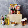 "Gourmet Game Day Beer Gift Crate" 6 bottles of Beer with Crunchy and Flavorful Treats from Ottawa Baskets - Ottawa Delivery
