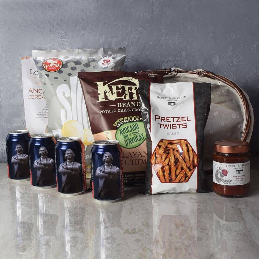 The Kosher Beer & Snacks Basket from Baskets is a great gift for any occasion, featuring an assortment of snacks to munch on, with some refreshing beer thrown in as well. It’s the perfect gift for a sports fan, or anyone who enjoys chips, pretzels, and beer from Ottawa Baskets - Ottawa Delivery