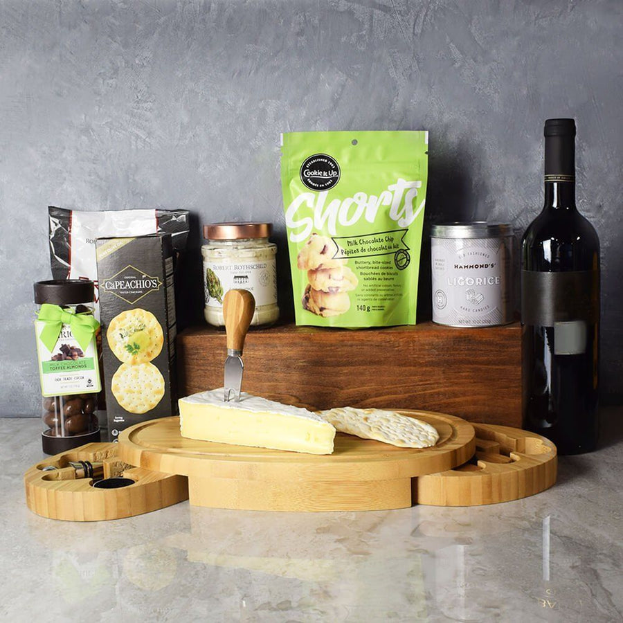 "Kosher Wine & Cheese Party Crate" Kosher Snack and Treats with A Bottle of Wine from Ottawa Baskets - Ottawa Delivery
