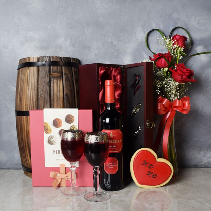 Leaside Valentine’s Day Gift Basket from Ottawa Baskets - Wine Gift Basket - Ottawa Delivery.