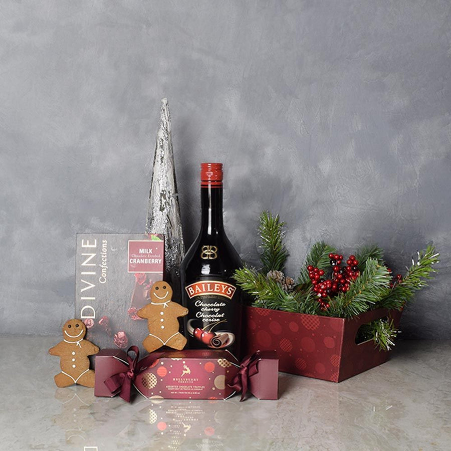 Red Sweets & Spirits Gift Set from Ottawa Baskets - Liquor Gift Set - Ottawa Delivery.