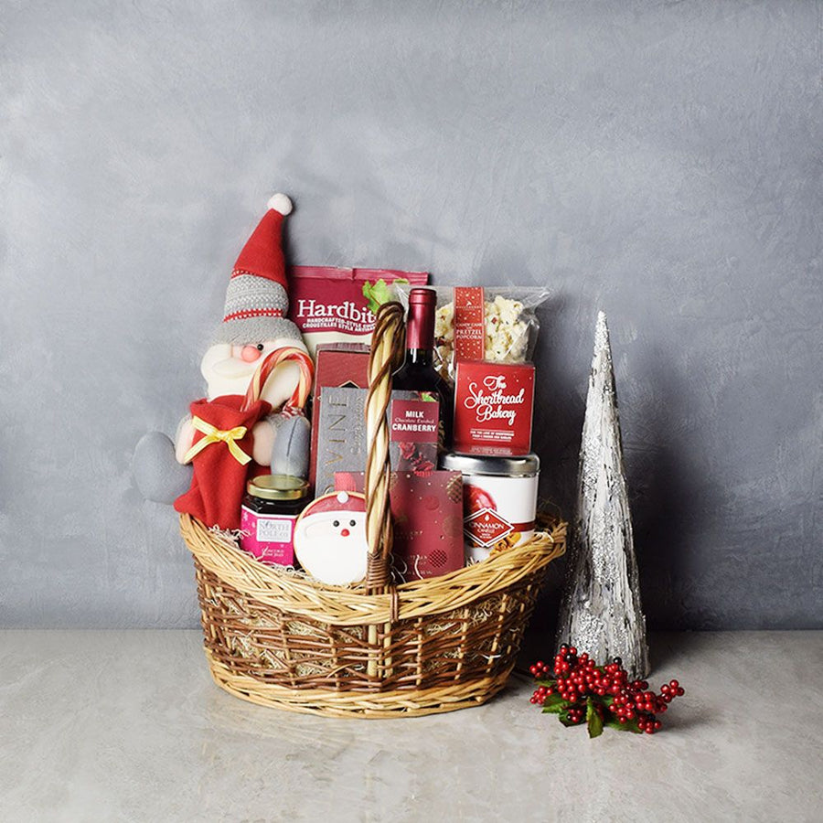 Red & White Christmas Wine Set from Ottawa Baskets - Wine Gift Set - Ottawa Delivery.