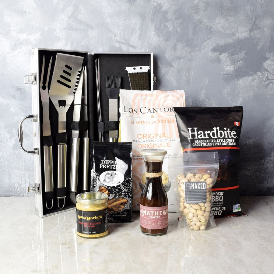 Richview Grilling Gift Basket. Featuring a range of delicious snacks and high-quality grilling tools, this set is the perfect gift for a barbecue lover. And don’t forget, you can also add more items to your basket to customize it further, like additional gourmet items, a bottle of wine or liquor, and more from Ottawa Baskets - Ottawa Delivery