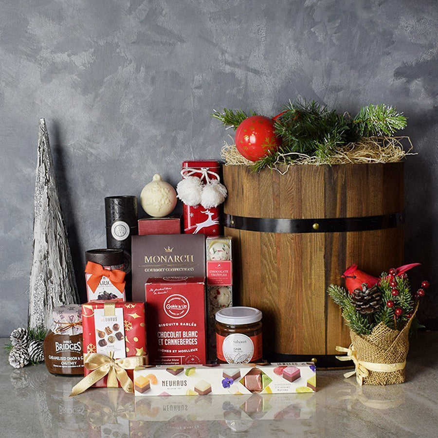Rustic Holiday Barrel from Ottawa Baskets - Holiday Gift Barrel - Ottawa Delivery.