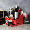 Give the gift of gourmet treats and wine this Christmas with Saint Nick’s Sleigh Basket with Wine. Included in this gift basket is a tin of Belgian hot chocolate, gourmet cheese and crackers, chocolate truffles, chocolate bark, jam, a bottle of wine (which can be upgraded if you wish) and more, all shipped in a wooden sleigh from Ottawa Baskets - Ottawa Delivery