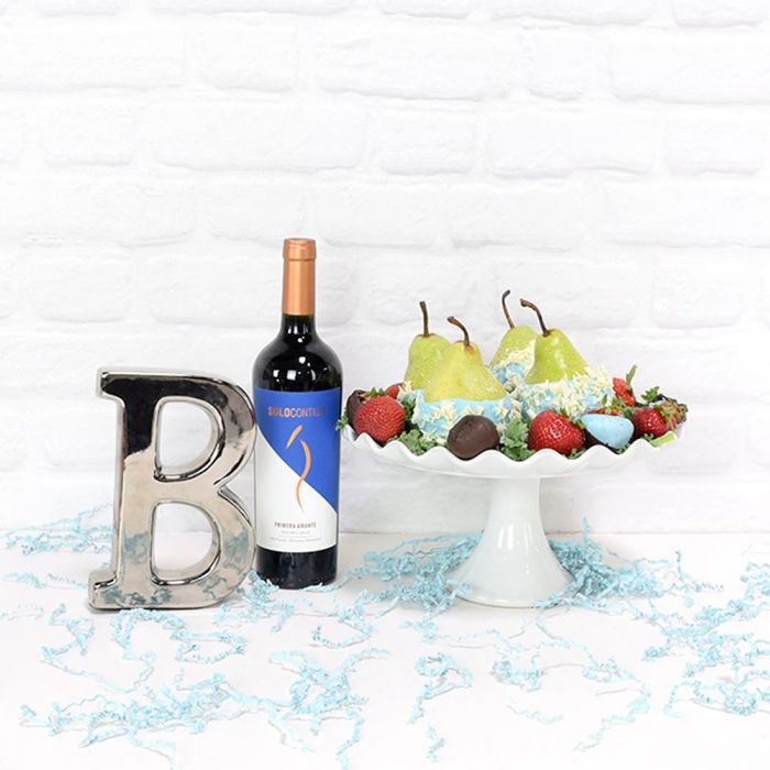 Strawberry Chocolate and Wine Gift Basket – how the gift is presented